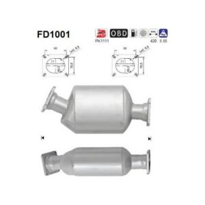AS FD1001 - Filtre à particules / à suie, échappement
