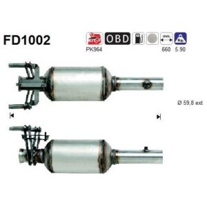 AS FD1002 - Filtre à particules / à suie, échappement