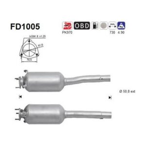 AS FD1005 - Filtre à particules / à suie, échappement