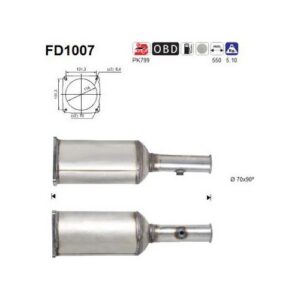 AS FD1007 - Filtre à particules / à suie, échappement