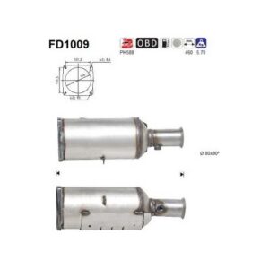 AS FD1009 - Filtre à particules / à suie, échappement