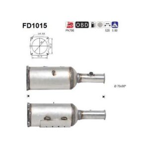 AS FD1015 - Filtre à particules / à suie, échappement
