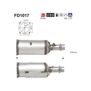 AS FD1017 - Filtre à particules / à suie, échappement