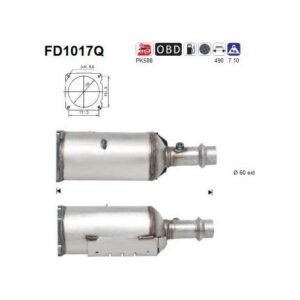 AS FD1017Q - Filtre à particules / à suie, échappement