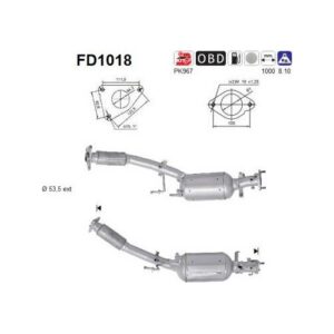 AS FD1018 - Filtre à particules / à suie, échappement