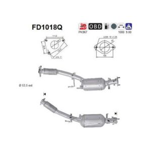 AS FD1018Q - Filtre à particules / à suie, échappement