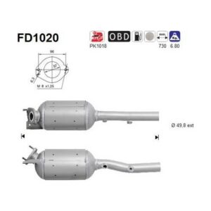 AS FD1020 - Filtre à particules / à suie, échappement