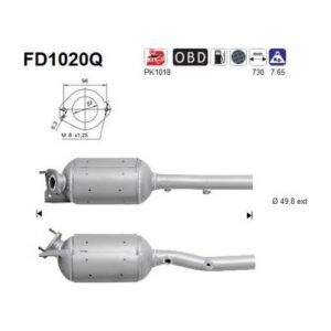 AS FD1020Q - Filtre à particules / à suie, échappement