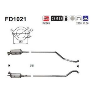 AS FD1021 - Filtre à particules / à suie, échappement