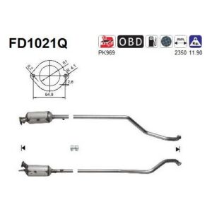 AS FD1021Q - Filtre à particules / à suie, échappement