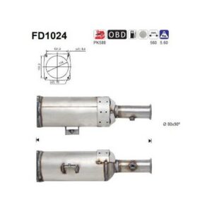 AS FD1024 - Filtre à particules / à suie, échappement
