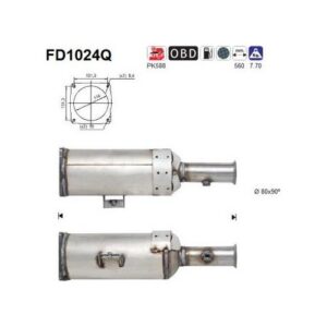 AS FD1024Q - Filtre à particules / à suie, échappement