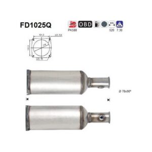 AS FD1025Q - Filtre à particules / à suie, échappement