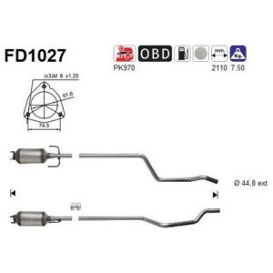 AS FD1027 - Filtre à particules / à suie, échappement