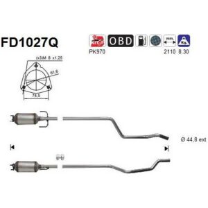 AS FD1027Q - Filtre à particules / à suie, échappement