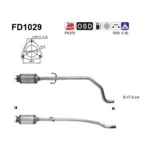 AS FD1029 - Filtre à particules / à suie, échappement