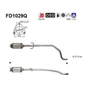 AS FD1029Q - Filtre à particules / à suie, échappement