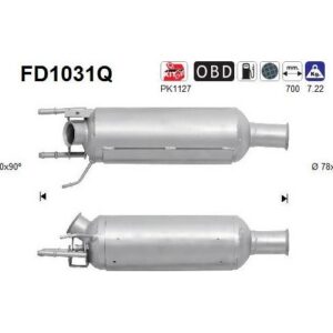 AS FD1031Q - Filtre à particules / à suie, échappement