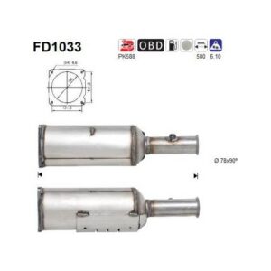 AS FD1033 - Filtre à particules / à suie, échappement