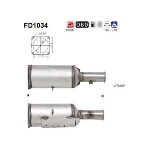 AS FD1034 - Filtre à particules / à suie, échappement