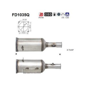 AS FD1035Q - Filtre à particules / à suie, échappement