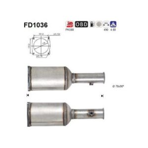 AS FD1036 - Filtre à particules / à suie, échappement