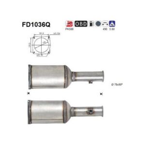 AS FD1036Q - Filtre à particules / à suie, échappement