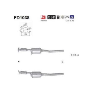AS FD1038 - Filtre à particules / à suie, échappement