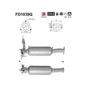 AS FD1039Q - Filtre à particules / à suie, échappement