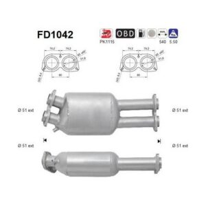AS FD1042 - Filtre à particules / à suie, échappement
