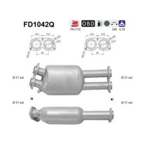 AS FD1042Q - Filtre à particules / à suie, échappement