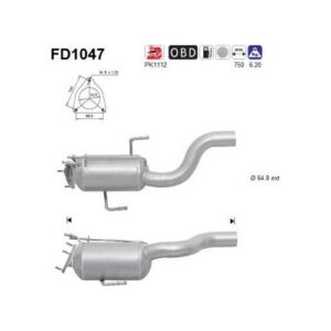 AS FD1047 - Filtre à particules / à suie, échappement