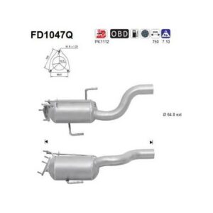 AS FD1047Q - Filtre à particules / à suie, échappement