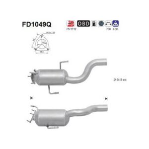 AS FD1049Q - Filtre à particules / à suie, échappement
