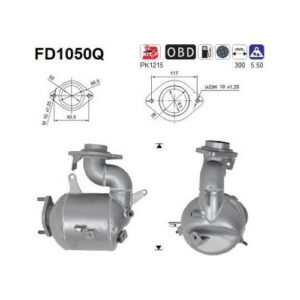 AS FD1050Q - Filtre à particules / à suie, échappement