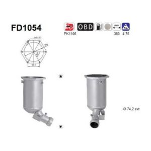 AS FD1054 - Filtre à particules / à suie, échappement
