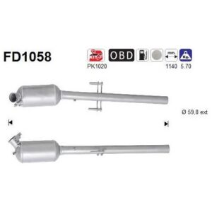AS FD1058 - Filtre à particules / à suie, échappement