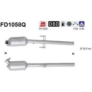 AS FD1058Q - Filtre à particules / à suie, échappement