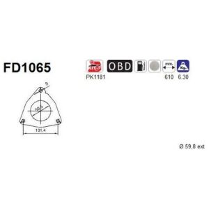 AS FD1065 - Filtre à particules / à suie, échappement