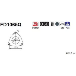 AS FD1065Q - Filtre à particules / à suie, échappement