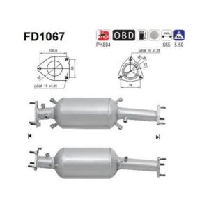 AS FD1067 - Filtre à particules / à suie, échappement