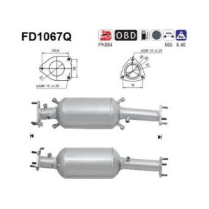 AS FD1067Q - Filtre à particules / à suie, échappement