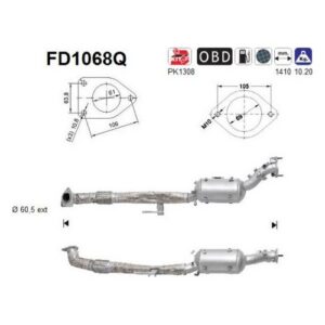 AS FD1068Q - Filtre à particules / à suie, échappement