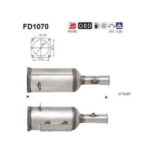 AS FD1070 - Filtre à particules / à suie, échappement