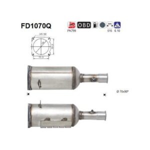 AS FD1070Q - Filtre à particules / à suie, échappement