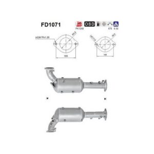 AS FD1071 - Filtre à particules / à suie, échappement