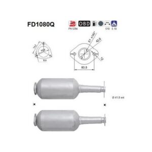 AS FD1080Q - Filtre à particules / à suie, échappement