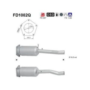 AS FD1082Q - Filtre à particules / à suie, échappement