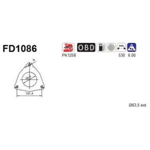 AS FD1086 - Filtre à particules / à suie, échappement