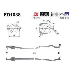 AS FD1088 - Filtre à particules / à suie, échappement